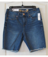 Seven7 Sunset Bermuda Short Fray Hem (Med Wash) Blue Women&#39;s Sz 4 NWT MS... - $368.85 MXN