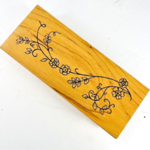 Vintage Great Impressions Flower Branch Large Border Rubber Stamp K87 - $14.99