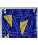 New LuLaRoe Tall &amp; Curvy Leggings Purple With Gold Paper Airplanes Design - $21.69 CAD