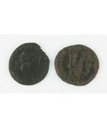 Ancient Roman 2-Coin Lot Emperor Valens AE3 &amp; Emperor Constantius II AE3/4 - $963.86 MXN