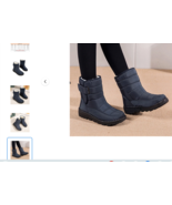 Fangasis Women Waterproof Snow Faux Fur Lined Ankle Boots Blue Sz 9 NWT - £19.71 GBP