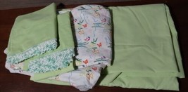 Vintage Lamco No-Iron Percale 4pc Set Flat Fitted Pillowcases 72x104 Twin Green - £32.70 GBP