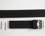 24mm Black Rubber Heavy Watch Band s/s Buckle STRAP For Luminox  with 2 ... - £14.26 GBP