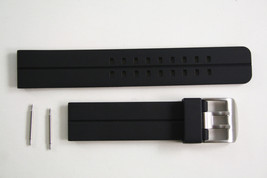 24mm Black Rubber Heavy Watch Band s/s Buckle STRAP For Luminox  with 2 pin new  - £14.38 GBP