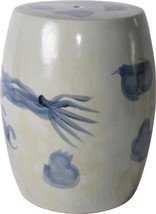 Garden Stool Yuan Dragon Backless White Blue Colors May Vary Variable Ceramic - £417.41 GBP