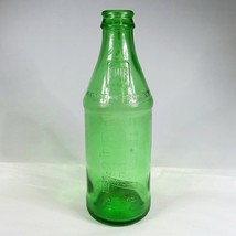 7Up 10oz Green Glass Bottle Vintage 1970s Sideways Logo No Refill - $18.70
