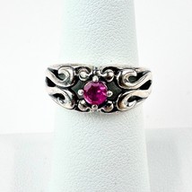 Carolyn Pollack Relios 925 Sterling Silver Red Ruby Gem Ring Size 6.5 - 4.6grams - £35.60 GBP
