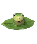 Ganz Ceramic Frog On Lily Pad Salt Or Pepper Shaker Green Figure Collect... - $5.91