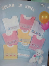 Cross Stitch Patterns &quot;Sugar &amp; Spice&quot; decorated Bibs made from towels - $5.69