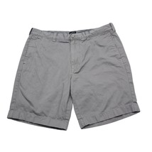 J Crew Shorts Womens 35W Gray Chino Mid Rise Slash Pocket Button Zip Cotton - £15.37 GBP