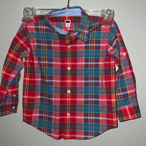 Janie and Jack boys plaid long sleeve top with roll tab. Please size 2T - $10.78