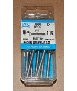 Machine Screws 10-24 x 1 1/2&quot; Slotted Flat Head Pack of 8ea PFC Zinc Blu... - £3.58 GBP