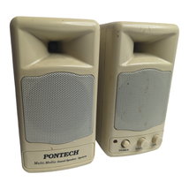 Vintage Set of 2 Pontech SB-881A Multimedia Speakers Tested - £15.64 GBP