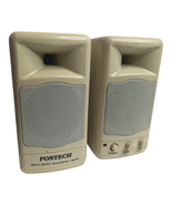 Vintage Set of 2 Pontech SB-881A Multimedia Speakers Tested - £15.50 GBP