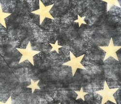 Yellow Stars on Black Filmy Synthetic Fabric 5 pieces Various Sizes for Holiday - £8.54 GBP