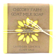 Goat Milk Soap Lavender, Lemon &amp; Clary Sage Chicory Farm Natural Handmade Oils - £7.10 GBP