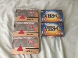 (3)Memorex 90 HB2 Cassette (2) VHS-C TDK HG Ultimate 30 Sealed - £27.53 GBP