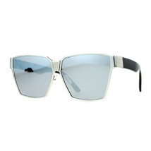 Oversized Square Sunglasses Womens Retro Chic Fashion Mirror Lens - £15.35 GBP