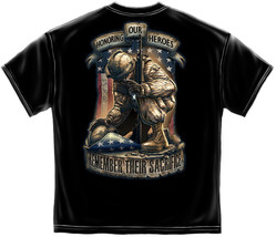 New Remember Our Heroes Licensed T Shirt Patriotic Military Honor Sacrifice - $22.76+