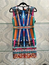 Clover Canyon Black/Multi-Color Print Sheath Dress Style#CD68C193 Sz L $255 Nwt - £93.28 GBP