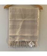 NWT Peruvian Connection Scarf Cream/Gray Plaid 100 % Baby Alpaca 12x66” - $68.89