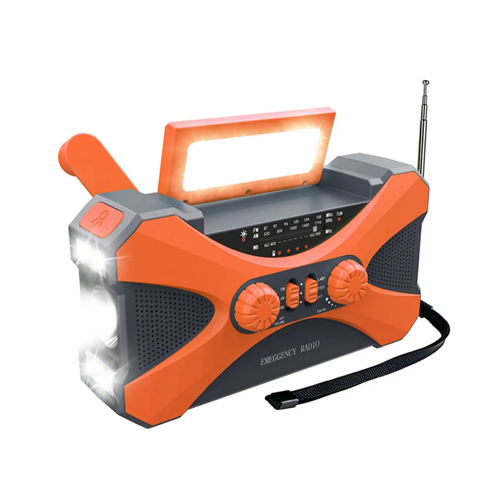 Hand Crank Radio Outdoor Solar Powered Power Bank Phone Charger Hi Backpac Flash - £156.26 GBP