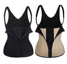 NEW Womens Waist Trainer Clip&amp;Zip Latex Corset Vest Body Shaper Latex Sz S-3XL - £16.77 GBP