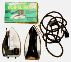 Chrome Folding Travel Iron Lot Abbott &amp; General Electric Ge Mid Century Vtg - £15.78 GBP