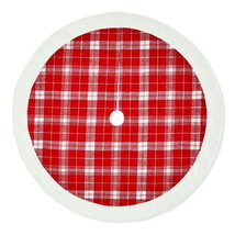 Holiday Time Plaid Christmas Tree Skirt, Red and White 48&quot; Diameter - £19.38 GBP