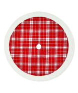 Holiday Time Plaid Christmas Tree Skirt, Red and White 48&quot; Diameter - £19.36 GBP