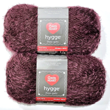 2 Pack Red Heart Hygge 212 Yds Lw6240 Plum Candy 5 Bulky - £29.75 GBP