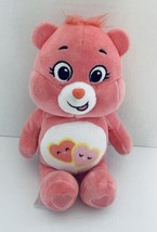 Care Bear Love a Lot Pink Plush Bear Hearts on Chest Basic Fun Stuffed Animal - £13.35 GBP