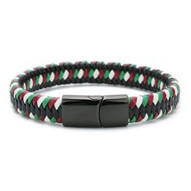 Y red braided leather rope bracelet black magnetic buckle bracelets punk men wrist band thumb200