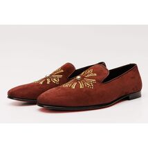 The Lazio Shoe Burgundy Suede Slip-on Loafer Men Shoe image 2