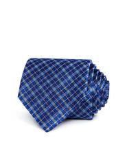 allbrand365 designer Mens Plaid Silk Classic Tie Color Navy/Pink Size One Size - £30.18 GBP