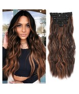 NAYOO Clip in Hair Extensions for Women 20 Inch Long Wavy curly Auburn M... - £12.23 GBP