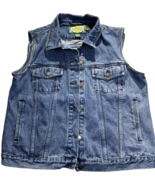 Cabelas Womens Vest large blue Denim Jean  Classic Western Trucker Biker... - $26.89