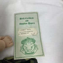 Coleco Cabbage Patch Kid Preemie 2 Outfits Blue Eyes Papers 1984 Head Mo... - $40.50