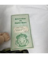 Coleco Cabbage Patch Kid Preemie 2 Outfits Blue Eyes Papers 1984 Head Mo... - $40.50