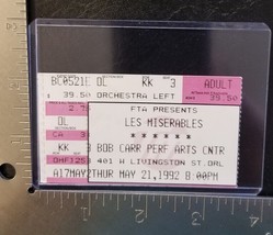 LES MISERABLES - VINTAGE MAY 21, 1992 PLAY THEATER TICKET STUB - $10.00