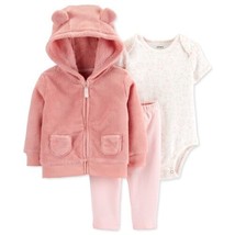 allbrand365 designer Infant Girls Hoodie Bodysuit &amp; Pants 3 Piece Size 3 Months - £21.01 GBP