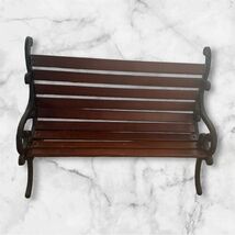 Doll Rocking Bench cast iron wood 8.25&quot; wide toy furniture chair - $5.09