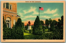 Franciscan Monastery Garden Vista Washington DC UNP Linen Postcard H14 - $2.92