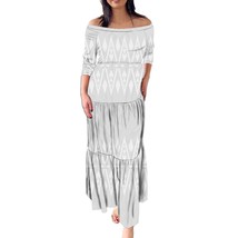 2022 Custom White Polynesian Traditional Dresses Samoa Puletasi Set Dresses Ethn - £105.21 GBP