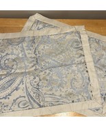 Martha Stewart Paisley Shams Set of 2 Standard Blue Silver Shiny Embroidery - $376.00 MXN