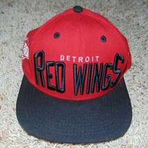 Mens Hat Detroit Red Wings NHL New Era 9Fifty Red Black Flat Bill Snapback Wool - £23.74 GBP