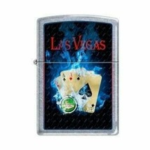Zippo Lighter - Vegas 4 Aces Street Chrome - 853229 - £20.22 GBP