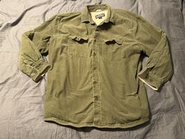 Woolrich Sherpa Lined Corduroy Shirt Jacket Mens XXL Ivy Green - €33,80 EUR