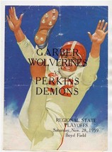 Garber Wolverines Perkins Demons State Playoffs Football Program Oklahoma 1959  - £13.96 GBP