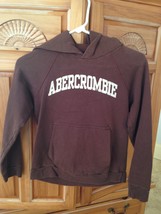 Abercrombie &amp; Fitch brown hoodie sweatshirt with hood medium beautiful condition - £23.48 GBP